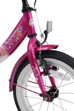 Дитяче велосипед BIKESTAR 14 дюймів для хлопчиків та дівчаток від 4 років | Класичний дизайн | Рожево-білий | Без ризику тестування