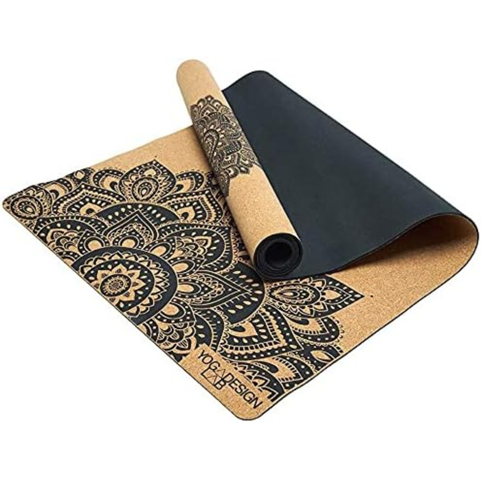 Йога-мат Yoga Design Lab з корку, екологічний, для хот-йоги, бікрам, аштанга, преміум якість, з ременем для перенесення