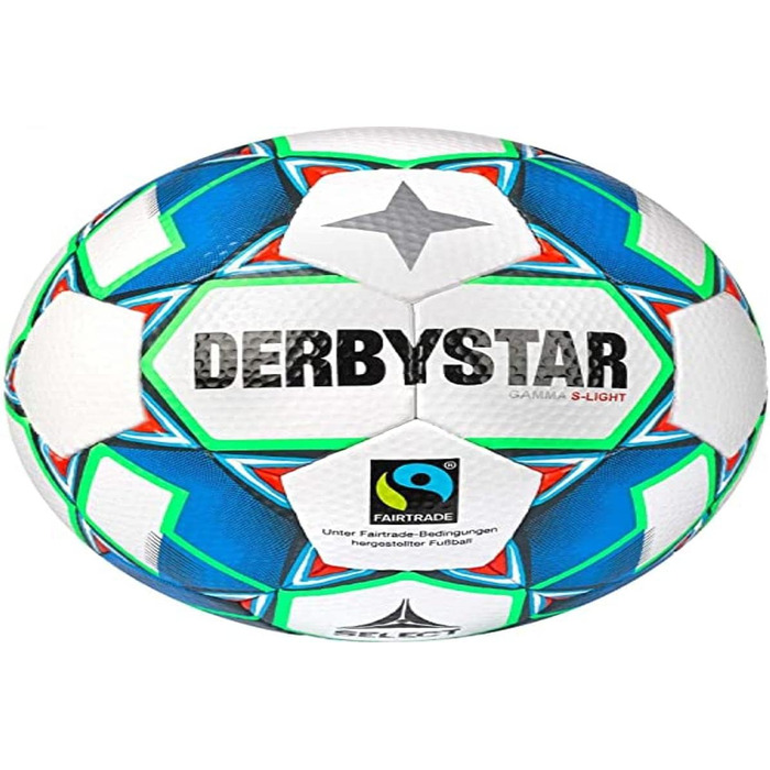 Футбольний м'яч Derbystar Gamma для юнаків, розмір 3, біло-синьо-зелений, унісекс