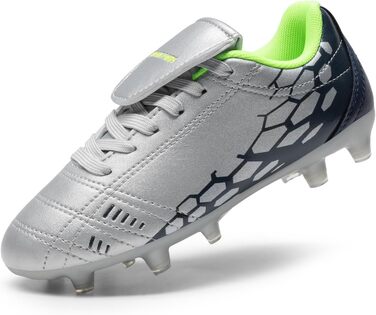ДREAM PAIRS Дитячі футбольні бутси з низьким верхом, довгі шипи, спортивне взуття для легкоатлетики, тренувань, стрибків у довжину, бігу, футболу. Зносостійкі, з сильним зчепленням, 32 EU, світло-сірий, темно-синій