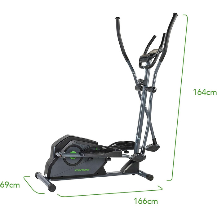 Еліптичний тренажер Tunturi C30 Cardio Fit для дому, 8 рівнів навантаження, безпечний для суглобів