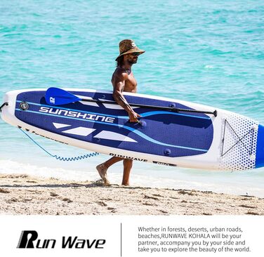 Надувна SUP-дошка Runwave SUNSHINE з антиковзаючим покриттям, широкою платформою та комплектом аксесуарів, для підлітків і дорослих початківців