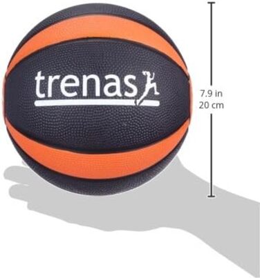 М'яч для фітнесу Trenas Medizinball, гумовий, 1-5 кг, міцний та з надійним зчепленням, для фітнесу та спорту, оранжевий