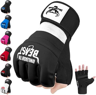 Боксерські рукавички BEAST RAGE для кікбоксингу, карате, тайського боксу (XXL, білий/чорний)