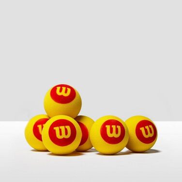 Пінопластові м'ячі Wilson Starter для тенісу, 3 або 6 шт, червоно-жовті, універсальні