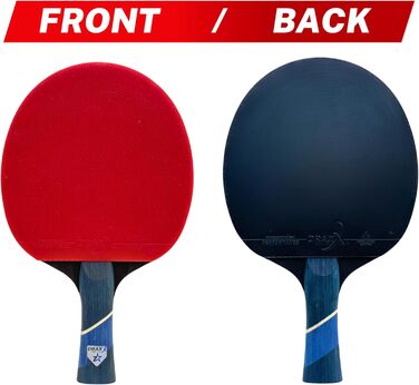 Набір ракетки для настільного тенісу DRAXX SPORTS 7 зірок | Професійна карбонова ракетка для контролю, обертання та потужності | Ультралегка, 175г | Губка 2мм & Високопродуктивний накладка