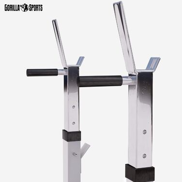 GORILLA SPORTS® Лава для жиму з підставкою, регульована висота і кут нахилу, складана, до 200 кг, чорна або біла, багатофункціональна тренувальна лава