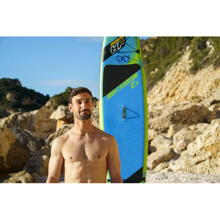 Надувна SUP-дошка Bestway Hydro-Force Touring Aqua Excursion 381×79×15 см, комплект для серфінгу