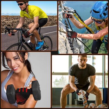 Фетровые перчатки MTB напівпальці літні для чоловіків та жінок, з гелевою амортизацією, дихаючі, зручні, неслизькі. Підходять для велосипедів, мотоциклів, фітнесу. Червоні