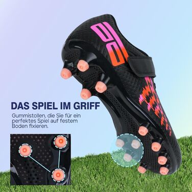 Дитячі футбольні бутси JABASIC для гри на твердих поверхнях, чорні (27 EU)