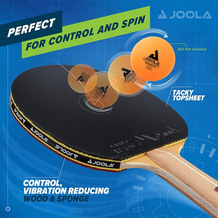 Ракетка для настільного тенісу JOOLA Omega Control для просунутих гравців, гума Vizon, flared grip