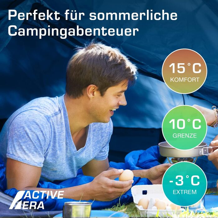 Спальний мішок Active Era -3°C до 15°C для літа, весни, осені - Легкий, Outdoor та Indoor (Синій)