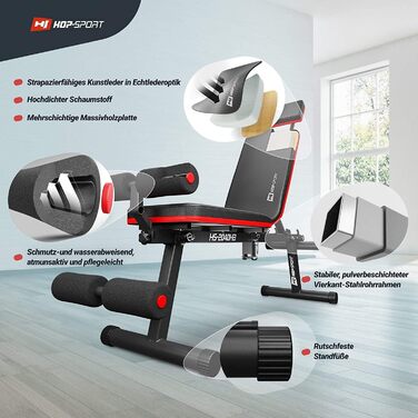 Складна універсальна лава для жиму Hop-Sport HS-2040, багатофункціональна тренувальна лава для жиму лежачи та повноцінного тренування тіла