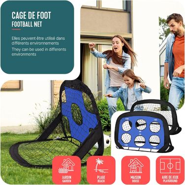 Набір з 2 воріт для футболу Vounot Pop-Up 120x80x80 см, дитячі, портативні, для саду, вулиці та тренувань 4-в-1
