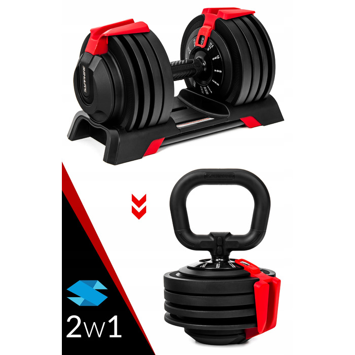 Регульовані гумовані гантелі Sapphire, 1 x 24 кг