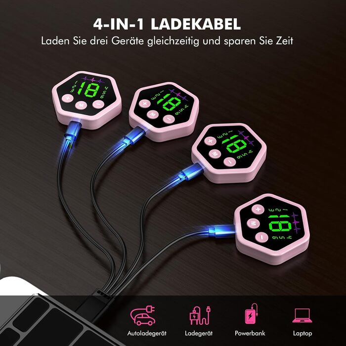 Електричний тренажер EMS для пресу та всього тіла, 6 режимів, 19 інтенсивностей