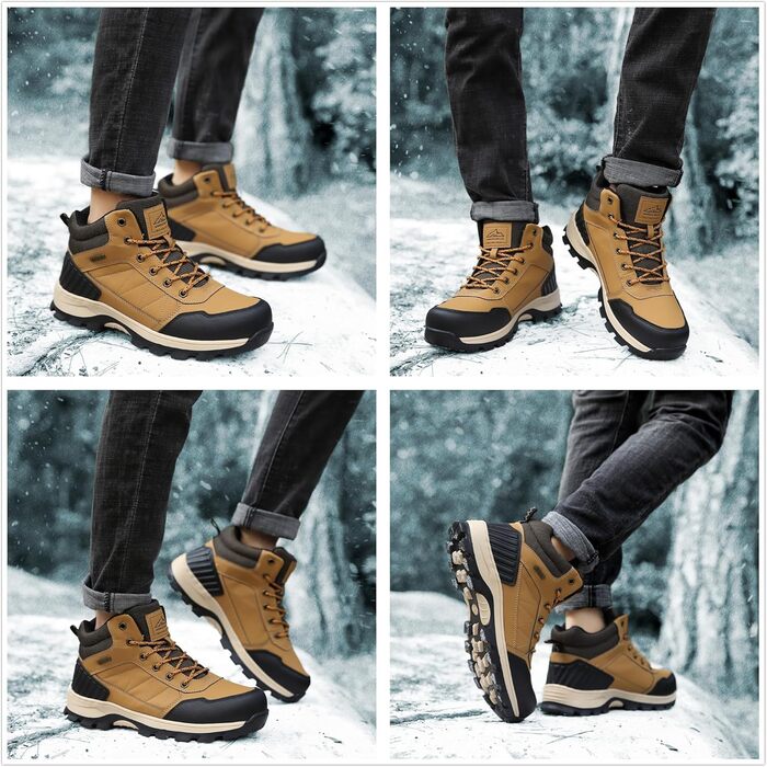 Черевики зимові чоловічі Arrigo Bello: зимові чоботи, трекінгові черевики, водонепроникні, теплі, з антиковзкою підошвою, розмір 41-46, колір: коричневий