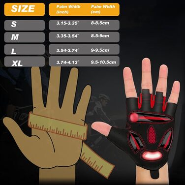 Фетровые перчатки MTB напівпальці літні для чоловіків та жінок, з гелевою амортизацією, дихаючі, зручні, неслизькі. Підходять для велосипедів, мотоциклів, фітнесу. Червоні