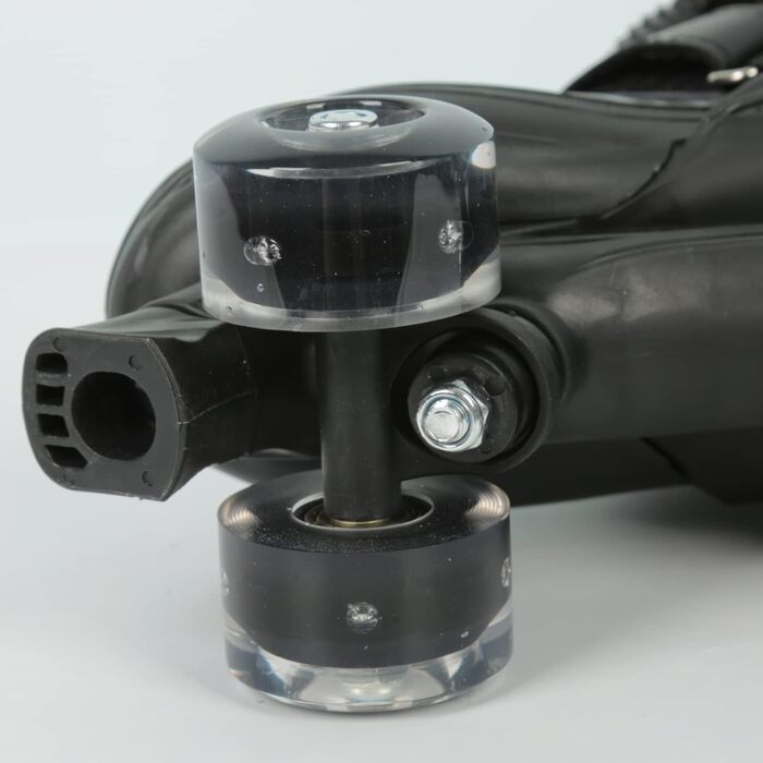 Роликові ковзани класичні для дівчаток та хлопчиків, з/без світлодіодами, розмір M (32-37), чорний