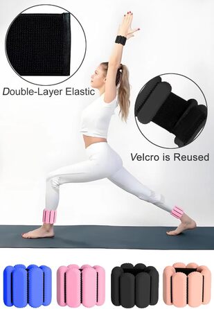 Набір обтяжувачів для зап'ястя та щиколоток ibforcty 2 шт. для фітнесу, йоги, пілатесу (рожевий)