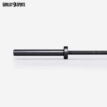 Олімпійський гриф GORILLA SPORTS 220 см, 50 мм, 20 кг, сталь, керамічне покриття, чорний/синій