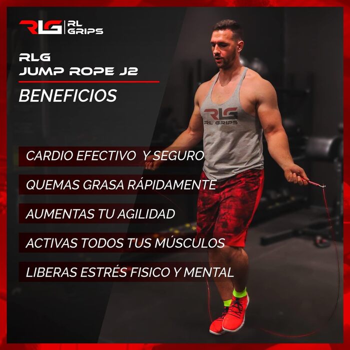 Скакалка для кросфіту RL Grips® з алюмінієвого сплаву з неслизькою ручкою - Скакалка з тросом 2 мм - Скакалка для кардіо, фітнесу, тренажерного залу, чорна (скакалка + запасні частини)