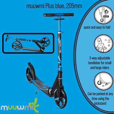 Алюмінієвий самокат muuwmi 205 мм, ABEC 7, для дітей і дорослих, регульований, сертифікований GS