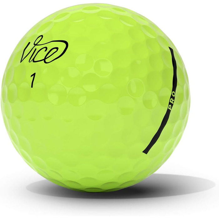 Гольф м'ячі VICE Pro Neon Lime 2020, 12 шт, 3-шарові, уретан, для досвідчених гравців, високий спін, максимальний контроль