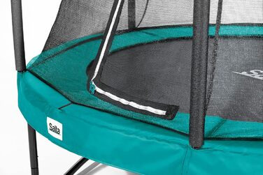 Намет-трамплін Salta Comfort Edition Ø396 см з комплектом: мережа, мат, пружини, захисний борт - зелений/рожевий. Трамплін для саду, TÜV geprüft