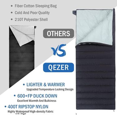 Спальний мішок ультралегкий, компактний, 3-4 сезони, для кемпінгу та трекінгу, чорний