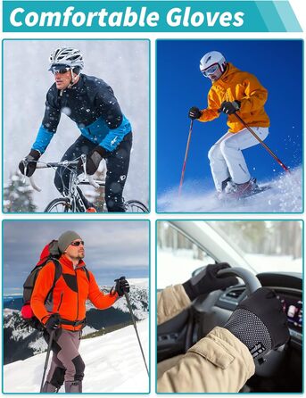 Becellen Велосипедні рукавички чоловічі зимові безпальцеві термо рукавички з сенсорним екраном, неслизькі для велосипеда, мотоцикла, бігу, катання на лижах, активного відпочинку (чорні)