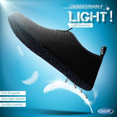 Водні черевики SIMARI для жінок та чоловіків, швидковисихаючі, моделі для плавання та відпочинку на пляжі, спортивні аквашузи SWS001, чорний, розмір 42/43 EU