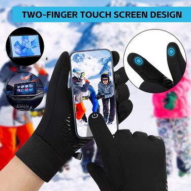 Водонепроникні зимові рукавички KynciLOR для чоловіків та жінок, рукавички для мотоцикла, гірськолижного спорту, бігу, з сенсорним екраном, неслизьке силіконове покриття, теплі рукавички, зелені