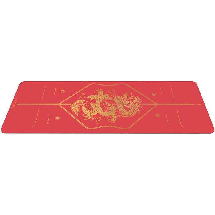 Йога-мат Liforme Zodiac Dragon Red — екологічний, нековзкий, з унікальною системою розмітки, біорозкладний