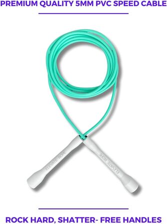 Набір скакалок Elevate Rope: 2 шт. з регулюванням, додаток для тренувань, для дорослих та дітей, швидкісні та з перлинками, для занять в приміщенні та на вулиці (блакитний)