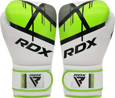 Дитячі боксерські рукавички RDX 6oz для тренувань, вентиляція, Maya Hide шкіра, зелений, для муай-тай, ММА, кікбоксингу, спарингів і роботи з мішком