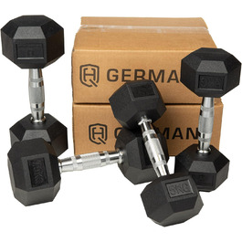 Гантелі HQ Germany Hexagon 2.5-37.5 кг, набір стартовий, пара, вага з похибкою ±1,5%