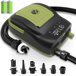 Електричний насос для SUP та надувних човнів Crew & Axel - акумулятор 6000mAh, 20PSI, 12V, зелений