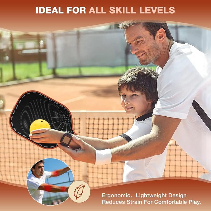 Набір для піклболу: 2 ракетки, 4 м'ячі, сумка. Фібергласова поверхня. Для гри в приміщенні та на вулиці