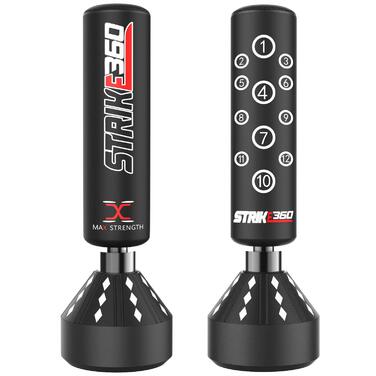 Боксерський мішок Target Heavy Duty для боксу, MMA та фітнесу з підставкою на присосках (1.8м, 1.5м, 1.2м) Strike 360 - Чорний