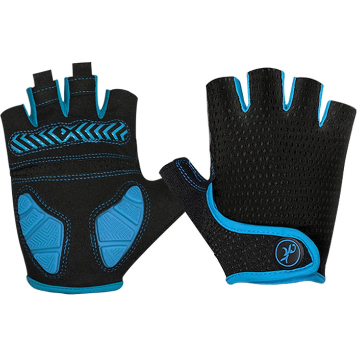 Велосипедні рукавички MOREOK для чоловіків та жінок, літні, з напівпальцями, 5 мм гелеві, протиковзкі, амортизуючі, для гірського велосипеда, шосе, даунхілу (Блакитний, XXL)