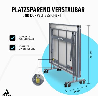 Стол для пінг-понгу JOOLA Rally Outdoor - професійний, розкладний, для вулиці, з сіткою