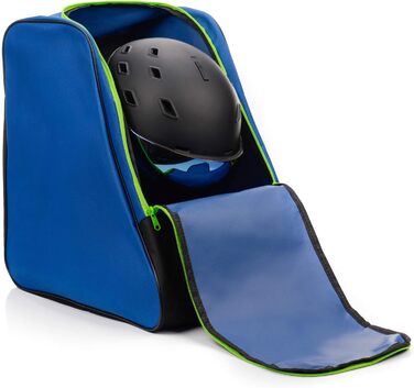 Сумка для лижних черевиків Meteor - рюкзак 42x42x30 см для черевиків, шолома та аксесуарів. Міцна, водовідштовхуюча, з поліестеру 600D, з ручками, для зберігання лижного спорядження (Blue, Ski boot backpack)