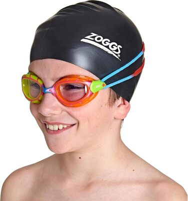 Окуляри для плавання Zoggs Predator Junior (6-14 років), кольори: зелений/помаранчевий/червоний/синій/прозорий