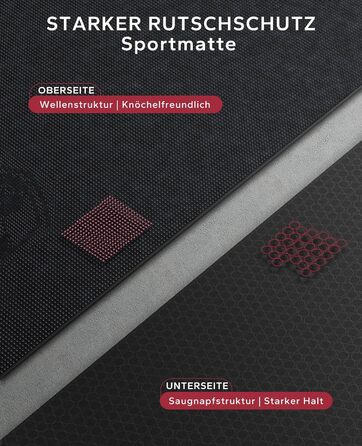 APBEAR килимок для йоги XXL 213×152×0,8 см, фітнес-мат для спорту, нековзкий, високої щільності, ультра міцний, PVC, для гімнастики, стійкий до взуття, чорний