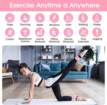 Гантелі на зап'ястя, 2 шт., регульовані силіконові браслети для жінок та чоловіків, 0,9 кг (Рожевий)