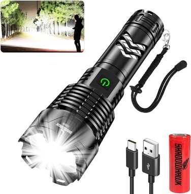 Ліхтар LED Shadowhawk XHP160.2 550000 Lumen, тактичний, USB, IP67, водонепроникний, для кемпінгу та активного відпочинку