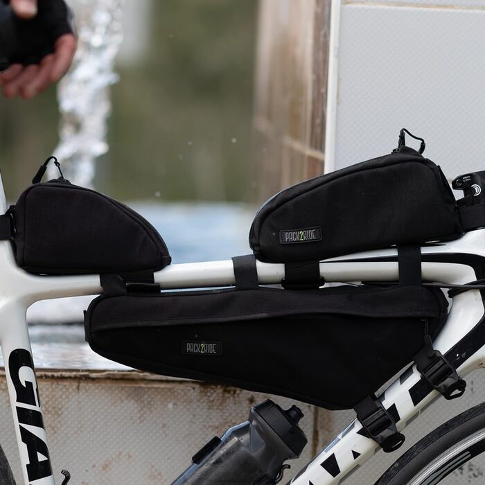 PACK2RIDE Mira — водонепроникна велосипедна сумка з міцної Cordura для байкпакінгу та подорожей, чорна