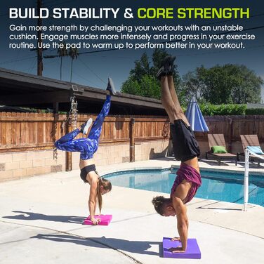 Килимок для балансу ProsourceFit з наколінниками, XL (15' x 19'), синій/фіолетовий - для фітнесу, йоги, фізіотерапії