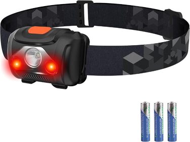 Налобний ліхтар HOSONIC LED з червоним та білим світлом, 2 шт. Водонепроникний, 4 режими. Підходить для дітей та дорослих, кемпінгу, бігу, риболовлі.